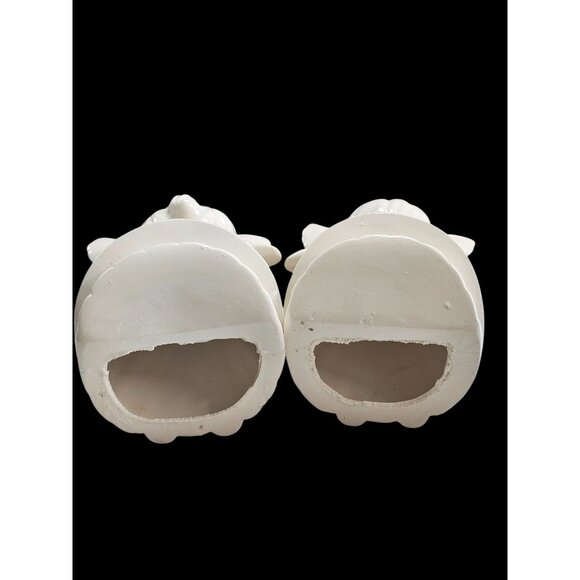 Vintage White Ceramic Kissing Angel Figurines With Wings - Picture 8 of 11